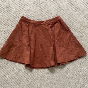 Flirty Cider Faux Suede Circle Skirt **NWT
